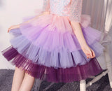Little girl’s purple ball gown short