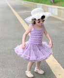 Flower girl dress babble dress gray lavender white