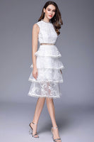 White lace beach dress long casual dress
