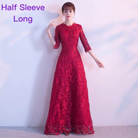 Calf length long lace dress