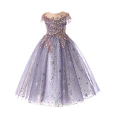 Sparkly purple prom dress for girl