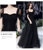 Sparkly black prom dress long