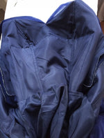 Off the shoulder dark blue tulle event dress