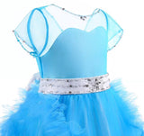 Kid's ball gown blue purple light pink long party dress