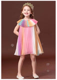 Little girl’s Rainbow pleated dress