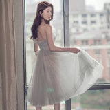 White off the shoulder homecoming dress tulle