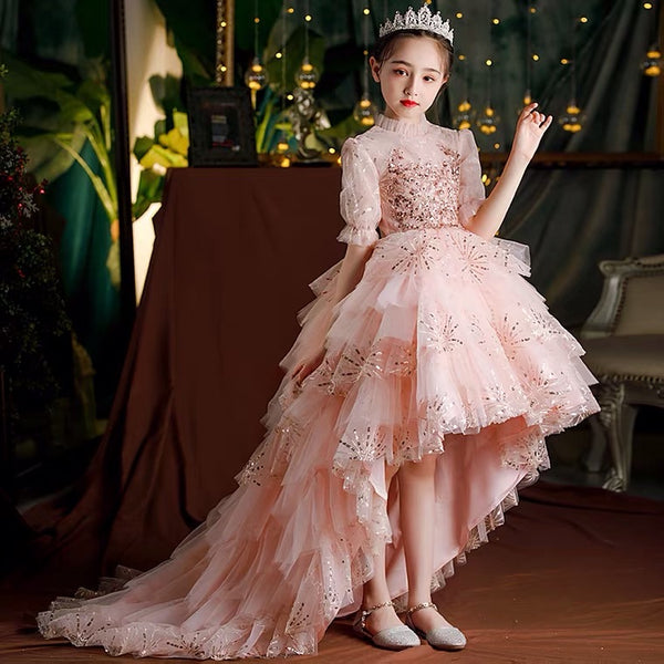 Little Girls Wedding Dresses With Half Sleeves Communion Party Gowns Lace  Applique Tulle Flower Girls Dress From Tcdh_01, $78.85 | DHgate.Com