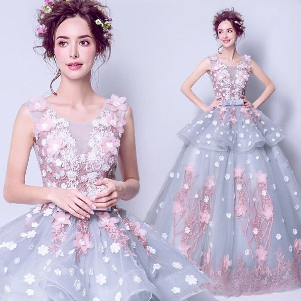Buy Flower Fairy Inspired Wedding Dress. off the Shoulder Tulle Wedding  Dress With 3D Flowers. White Delicate A-line Wedding Dress Online in India  - Etsy