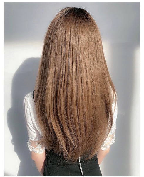 •Long straight synthetic wig かつら