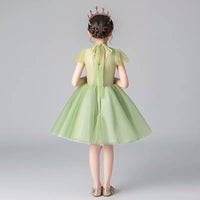 Little girl’s green prom dress short