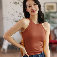 Halter top with bra for woman sleeveless