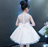 Short lace flower girl dress white and pink color