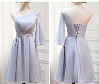 Short bridesmaid dress light gray 7 style