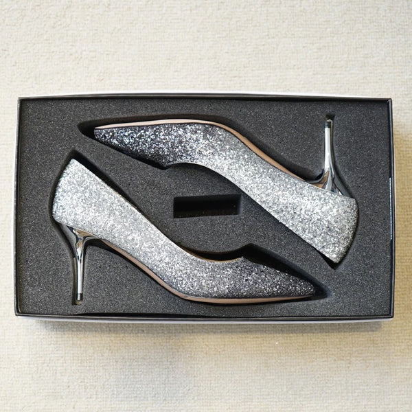 Silver black bling wedding shoes 5cm 7cm 9cm heels