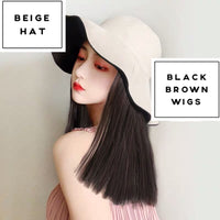 35cm straight wigs and hat