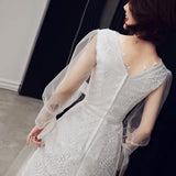 Transparent sleeveless white mermaid dress