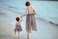 Silver beach mother and daughter matching dress