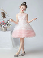 Little girl pink ball gown