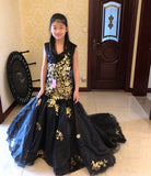 Little girl black sparkly mermaid dress