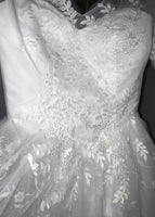 Middle sleeve modest wedding dress