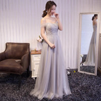 Long tulle bridesmaid dress gray orange blue white champagne dark purple