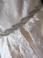 Long sleeve beige lace flower girl dress