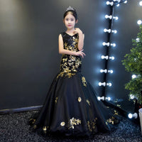 Little girl black sparkly mermaid dress