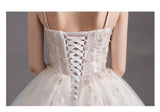 Spaghetti straps embroidered wedding dress