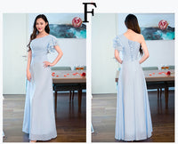 customized long blue bridesmaid dress one shoulder