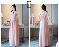 long pink bridesmaid dress halter