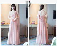 long pink bridesmaid dress customized one shoulder