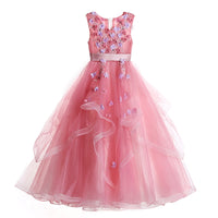 long pink junior girl prom dress gown hand made