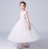 Long lace tulle girl gown