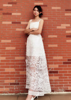 long white beach dress prom dress holiday dress strapless embroidery